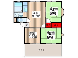 サンガーデン粕谷A棟の物件間取画像